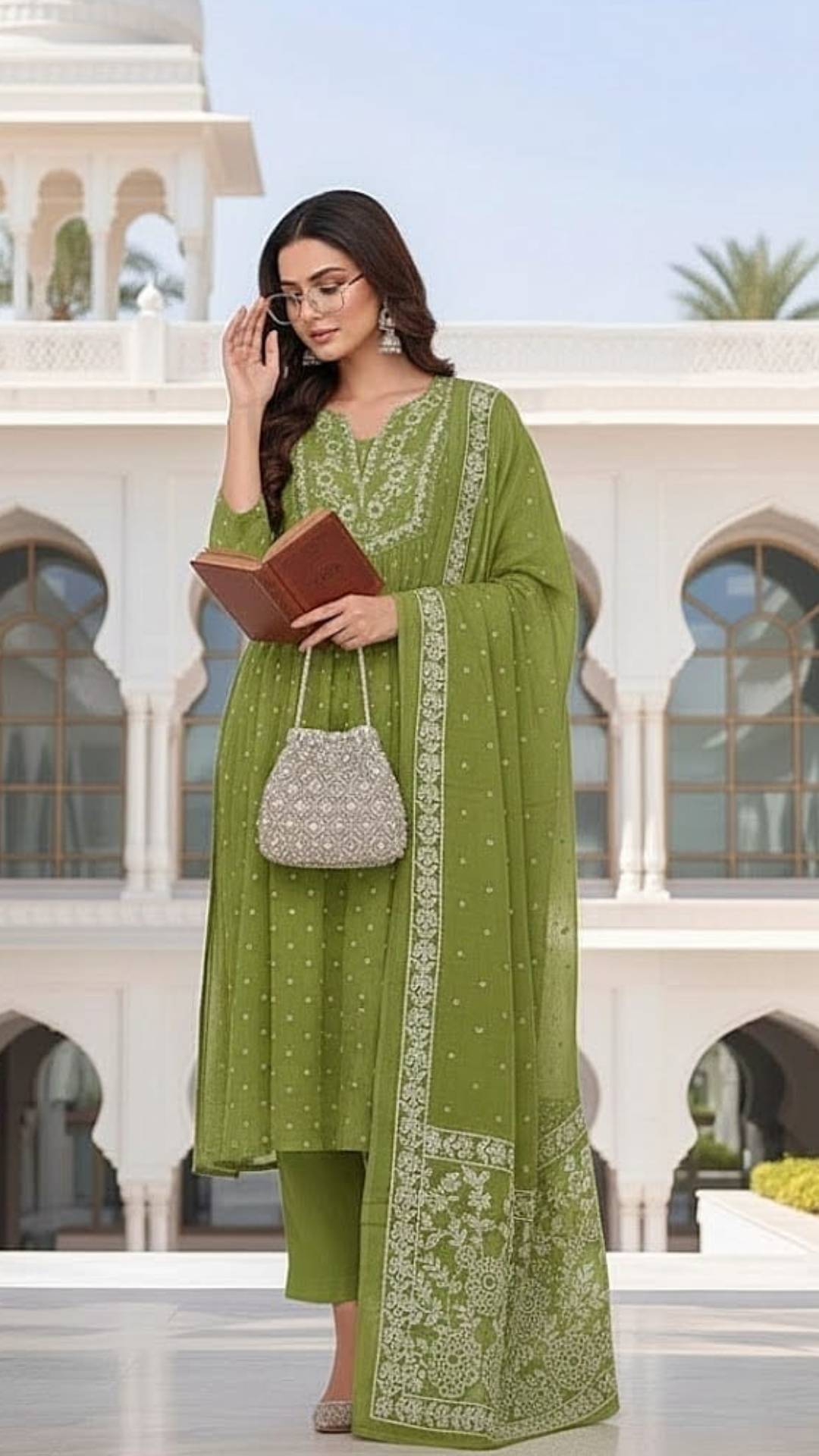 Midnight Bloom Kurti Set