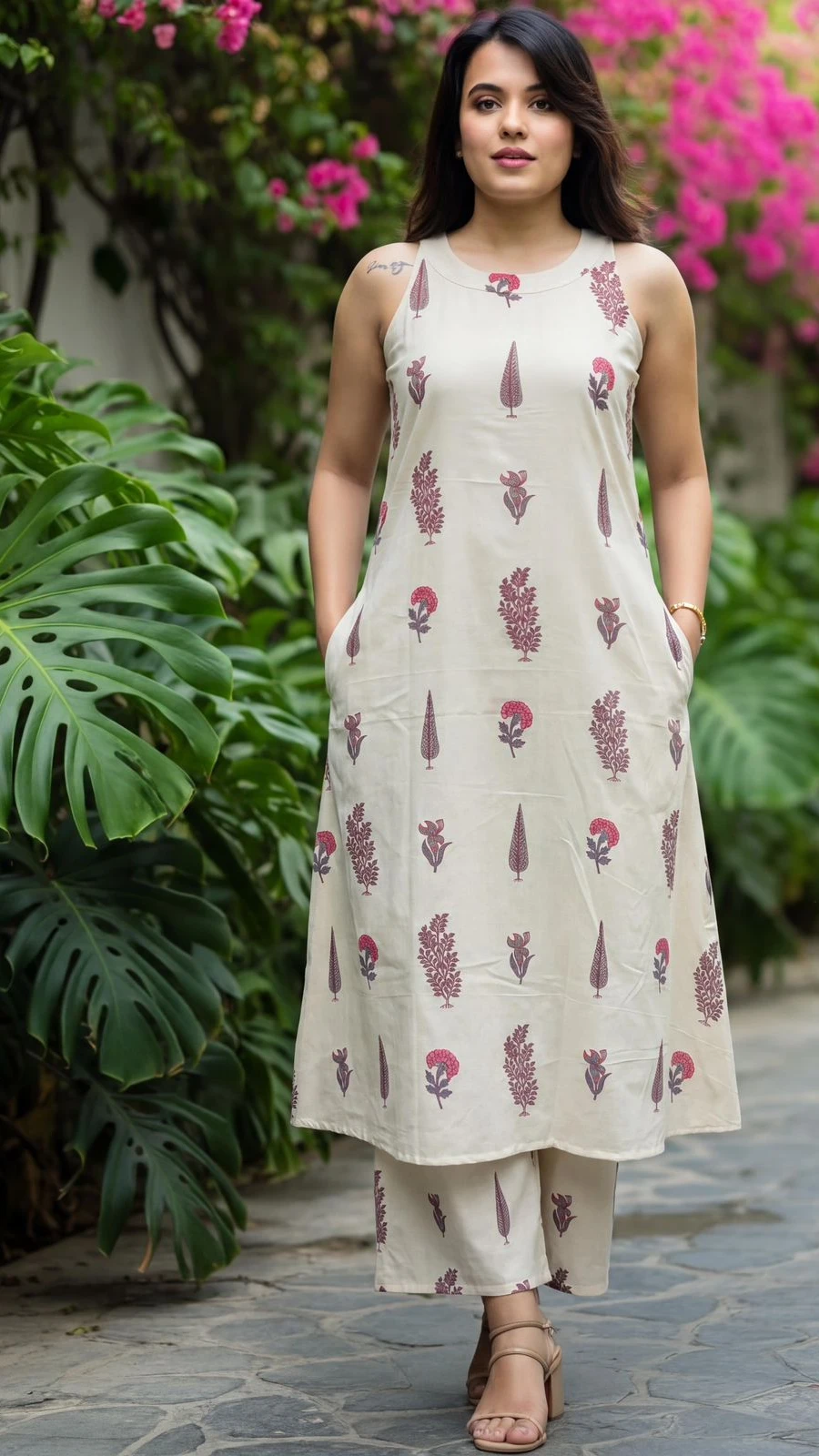 Summer Special Flex Cotton Print Kurti Set with Pants view 4