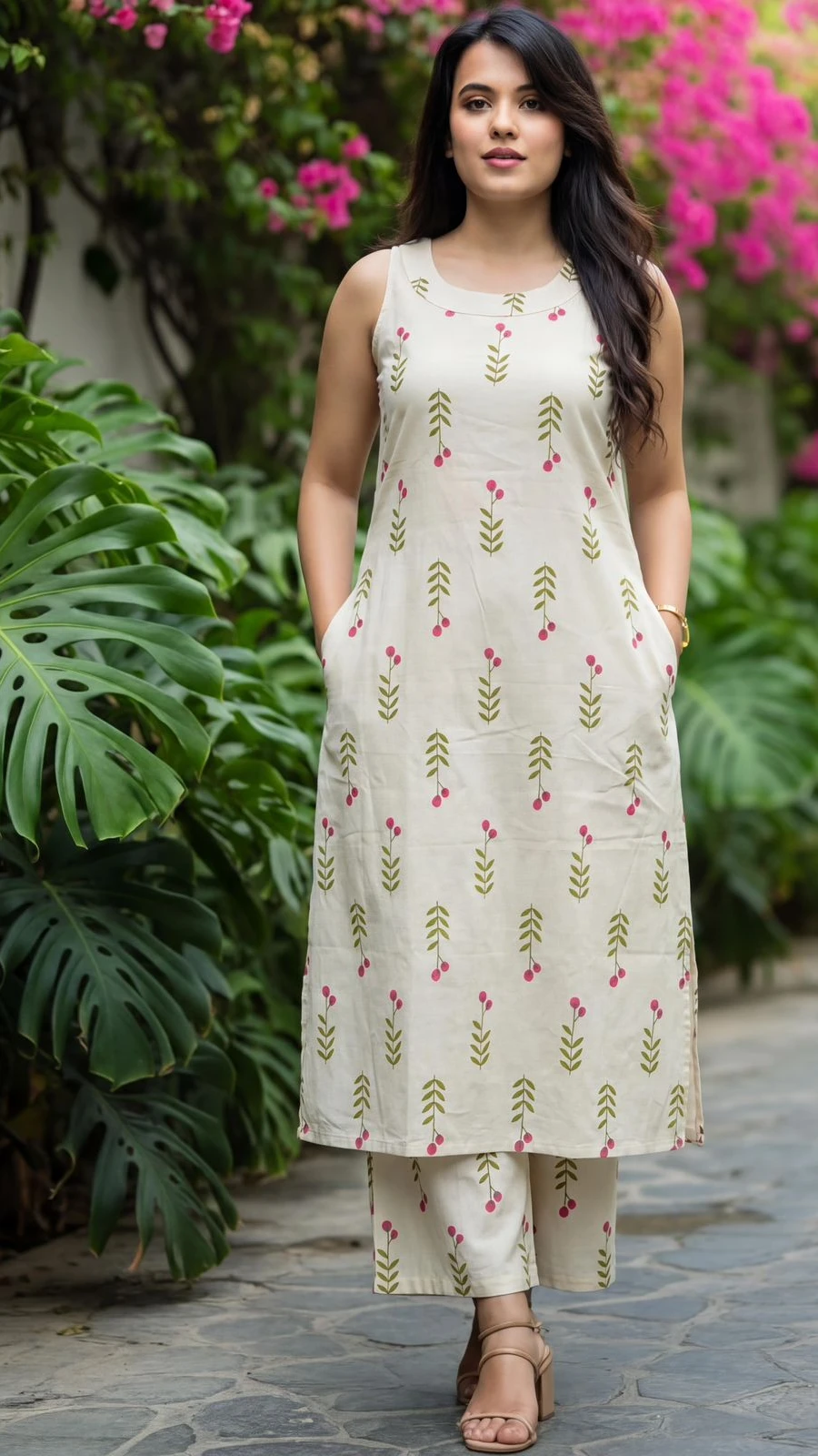 Summer Special Flex Cotton Print Kurti Set with Pants view 8