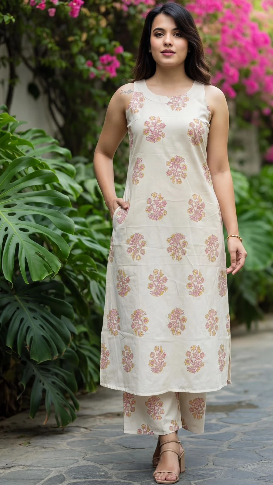 Summer Special Flex Cotton Print Kurti Set with Pants view 9