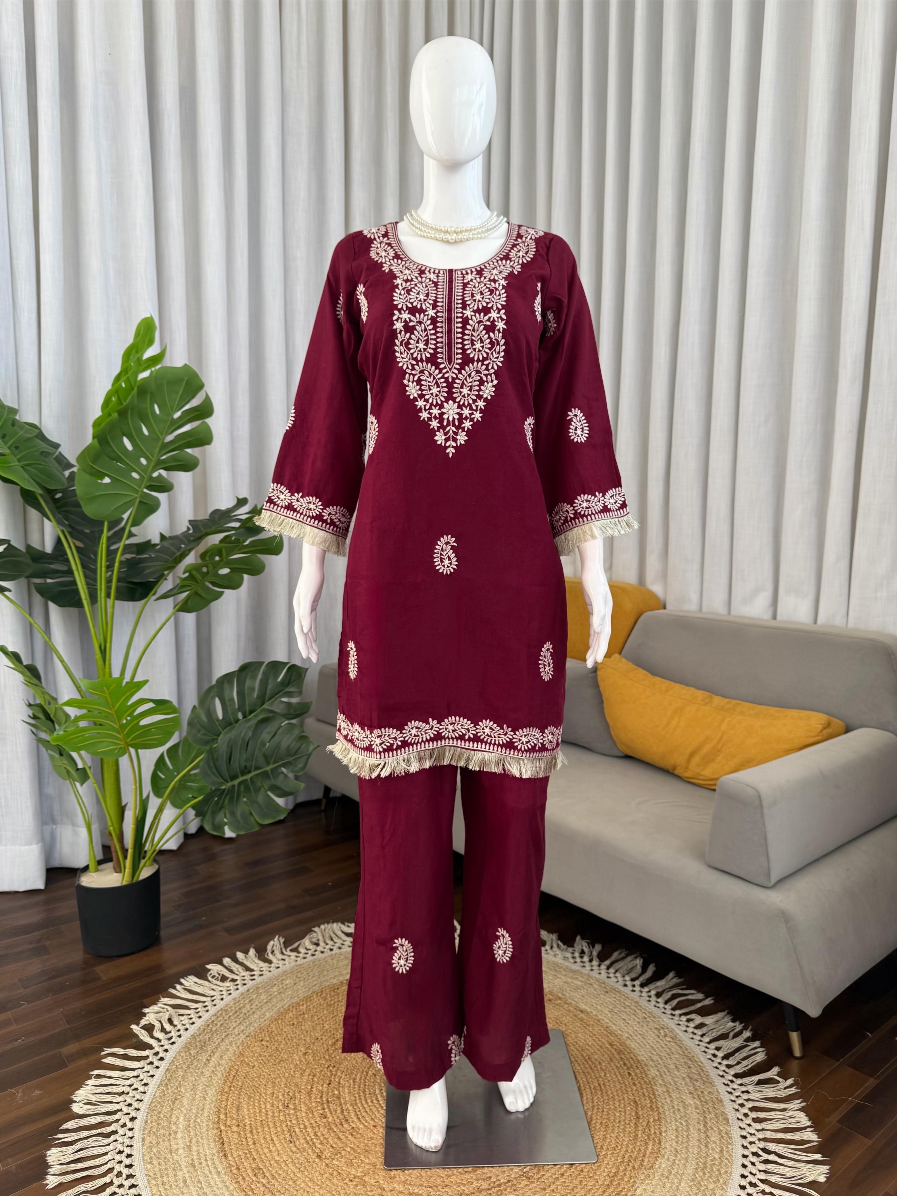 Designer Bell Bottom Kurti Set