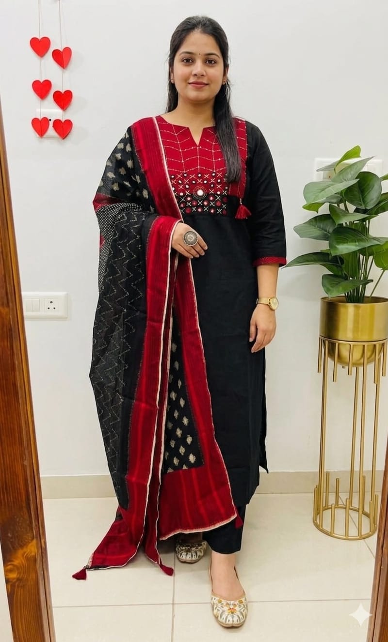 Premium Designer Kurti Set in Dhabu Cotton