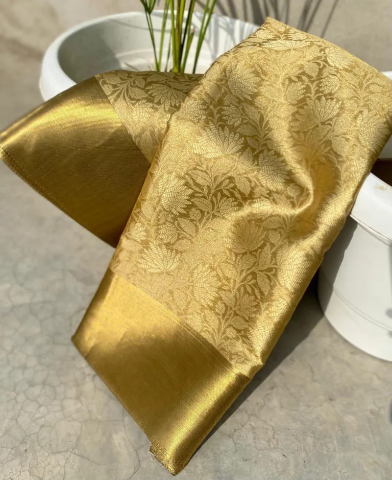 New Design Zari Tissue Banarasi Silk Saree view 4
