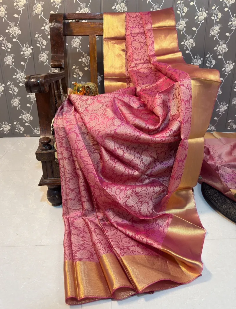 New Design Zari Tissue Banarasi Silk Saree view 10