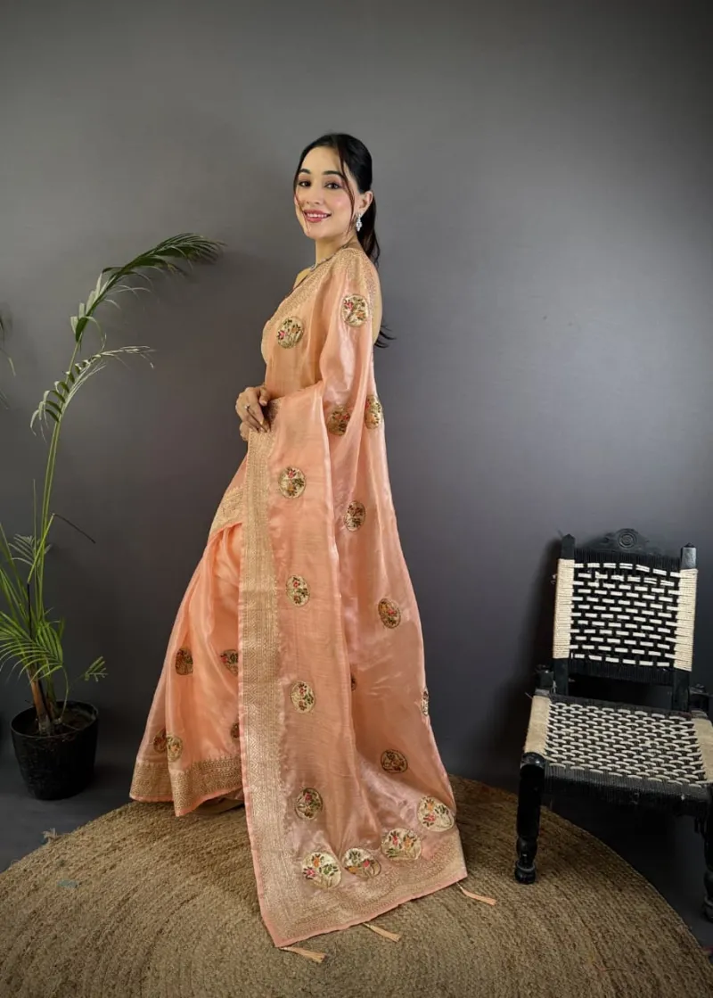 Organza Silk Saree with Rich Banglori Blouse view 2