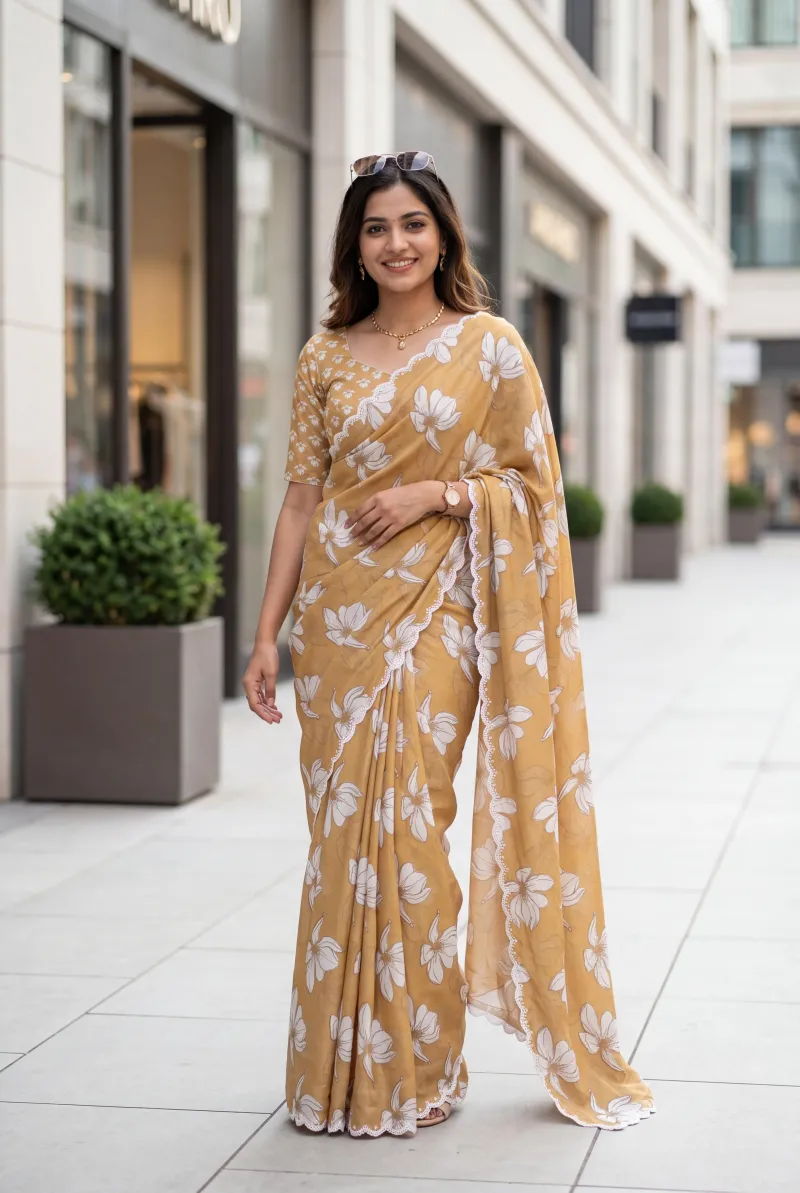 Soft Satin Georgette Saree
