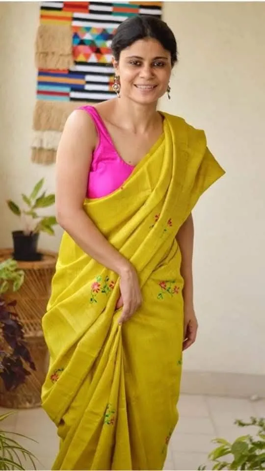 Pure Katan Silk Saree with Computer Embroidery and Running Blouse view 15