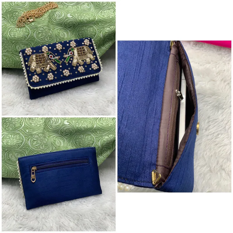 Zari Handwork Mobile Sling Bag for Women and Girls view 2