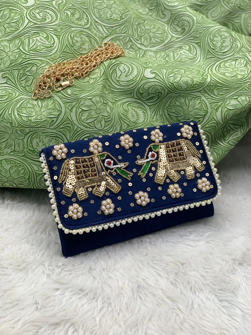 Zari Handwork Mobile Sling Bag for Women and Girls