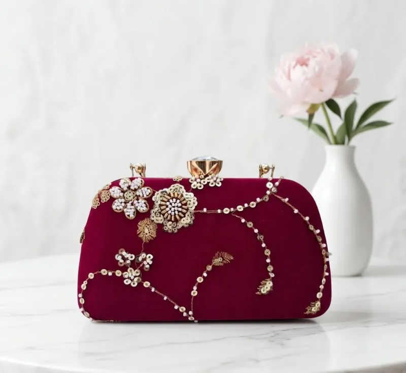 Handmade Pearl Bag Sling Clutch Bag view 4