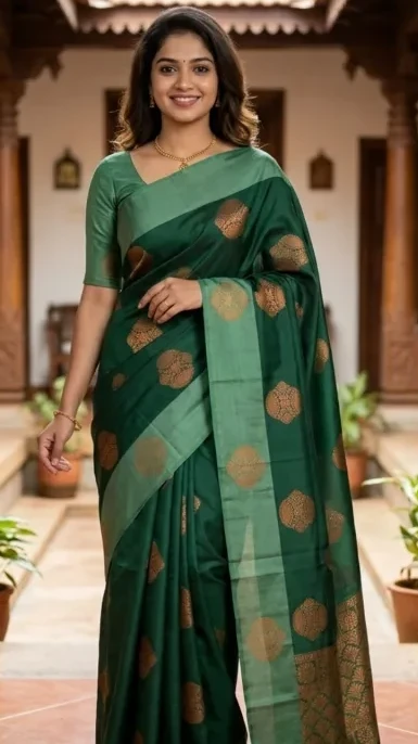 Kanchipuram Elite Pure Silk Saree with Contrast Border
