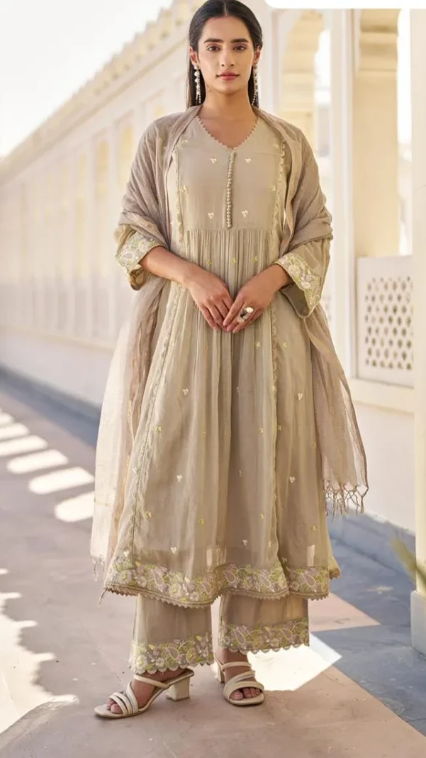 Cotton Mal Anarkali Kurti Dress Set view 3