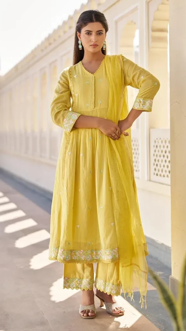 Cotton Mal Anarkali Kurti Dress Set view 4