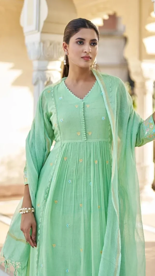 Cotton Mal Anarkali Kurti Dress Set view 8