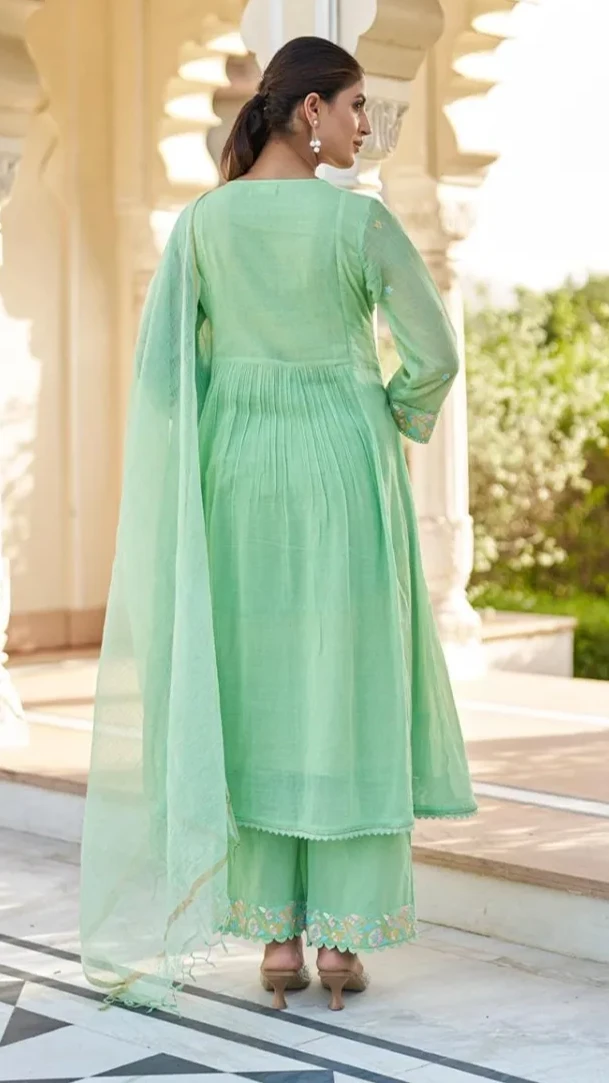 Cotton Mal Anarkali Kurti Dress Set view 10