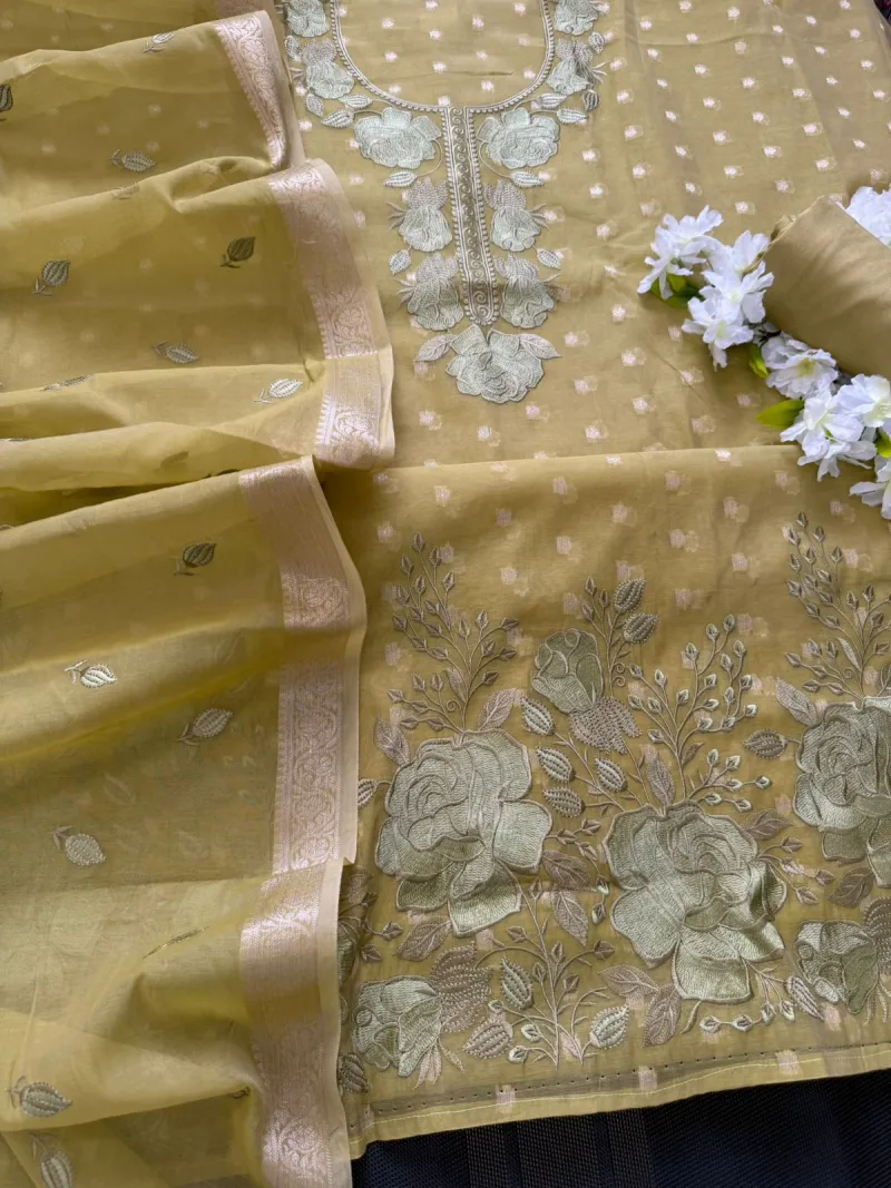 Chanderi Unstitched Suit Material