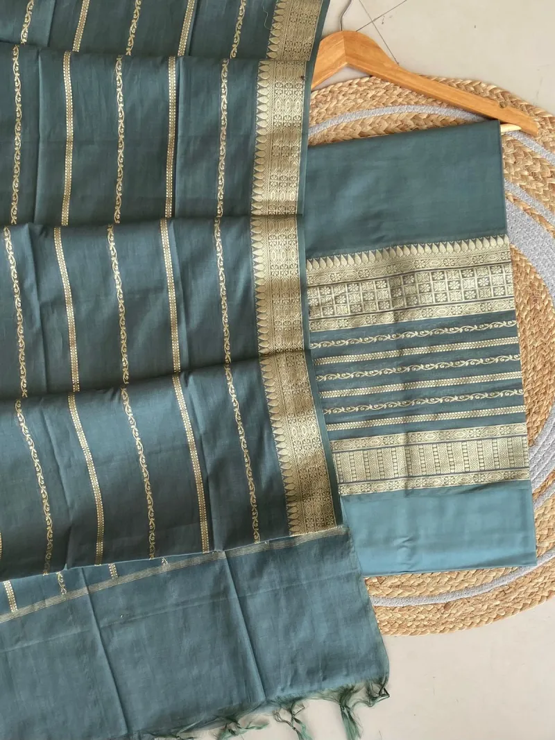 Heavy Banarasi Chanderi unstitched Suit Material view 2