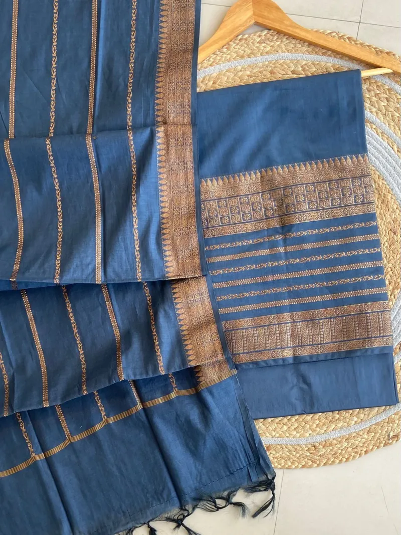 Heavy Banarasi Chanderi unstitched Suit Material view 5
