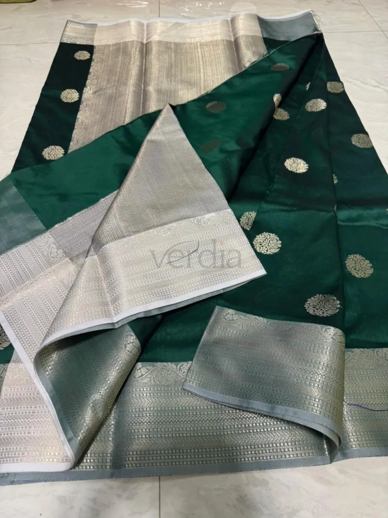 Banarasi Semi Silk Saree with Brocade Blouse view 8