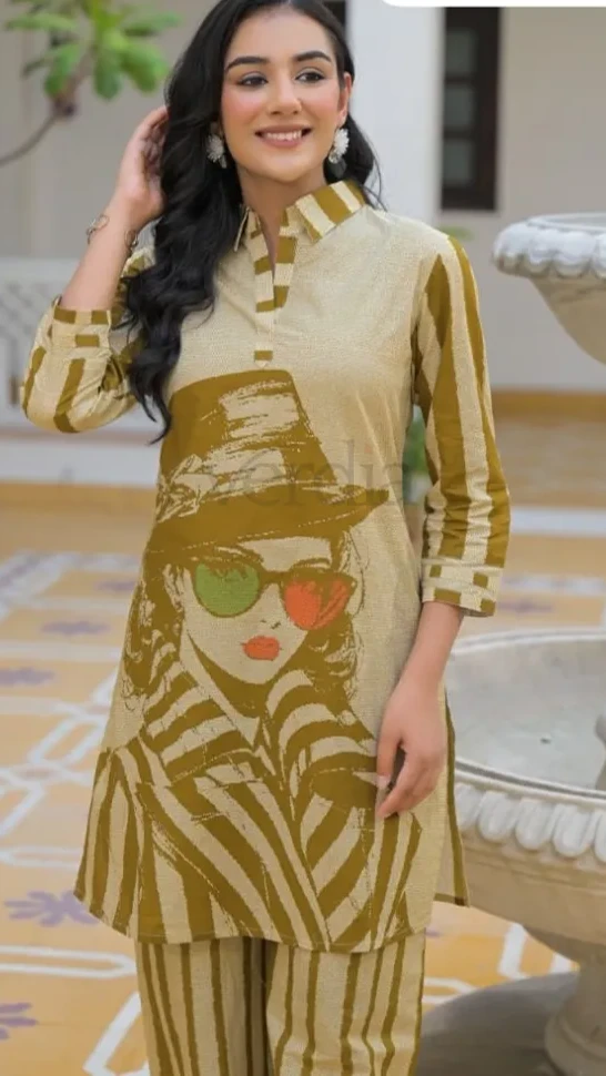 Imported Cotton Embroidered Fabric Co-Ord Set view 8