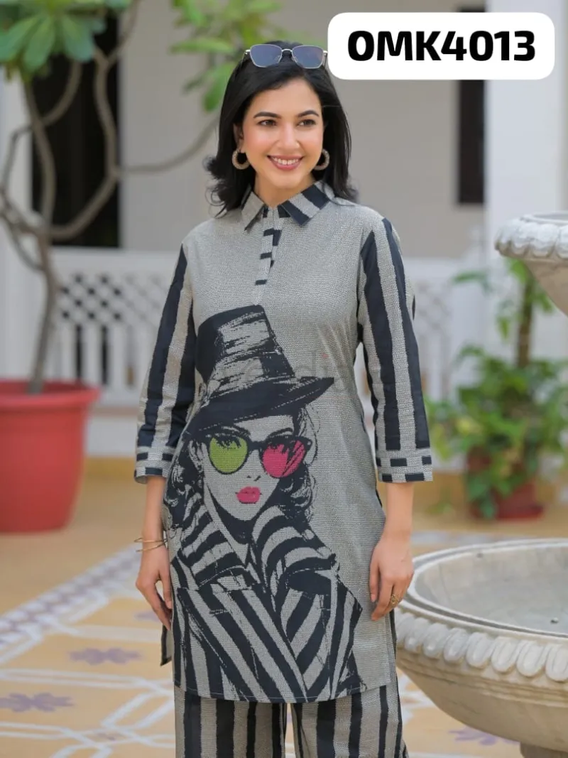 Imported Cotton Embroidered Fabric Co-Ord Set view 9