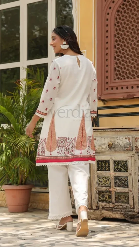 Two Piece Floral Print Mulmul Cotton Co-ord Set view 4