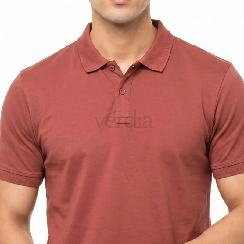 Men's Coral Cotton Polo Neck Polo T-Shirt view 4