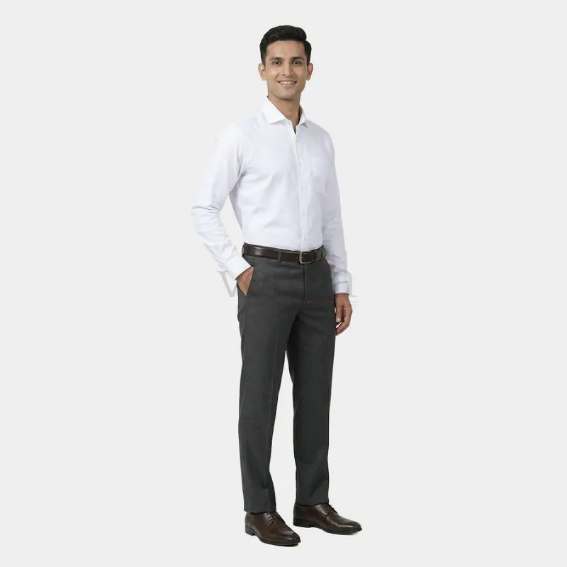 Men's White Cotton Spread Collar Formal Shirt view 5