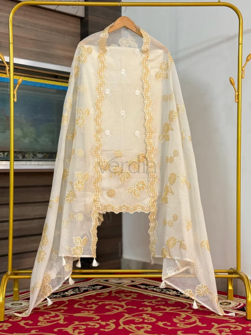 Premium Mal Chanderi Tissue Suit Collection (unstitched Material) view 3
