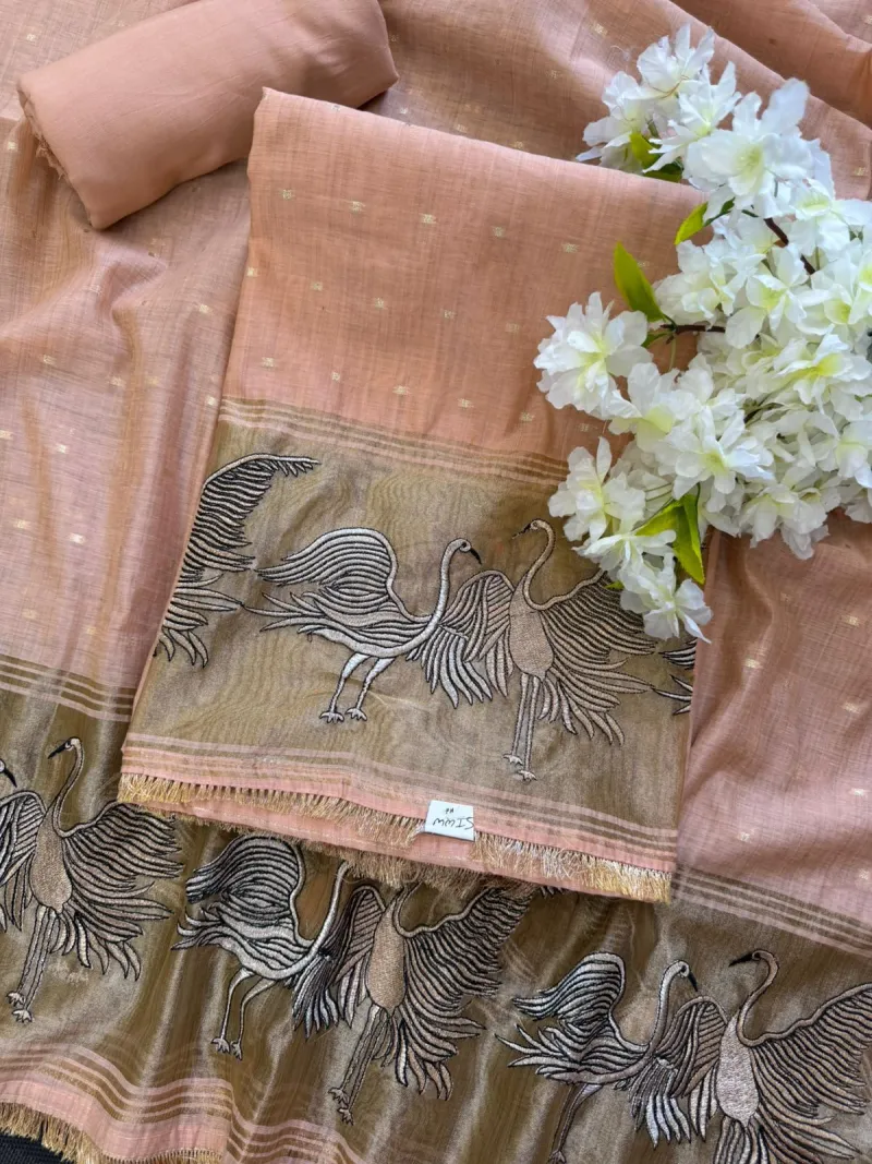 Mal Chanderi Suit Set (Unstitched Material) view 3