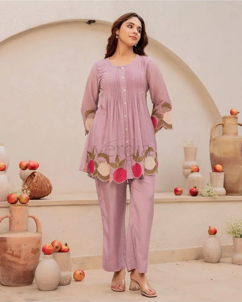 Premium Mul Cotton Co-Ord Set with Embroidery view 2