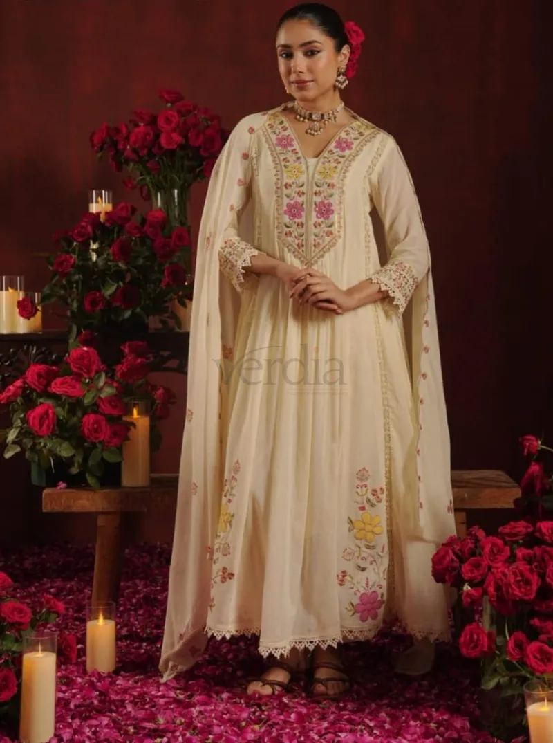 Mal Cotton Anarkali Kurti Set