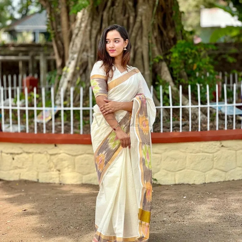 Pochampally Border Kerala Saree view 2