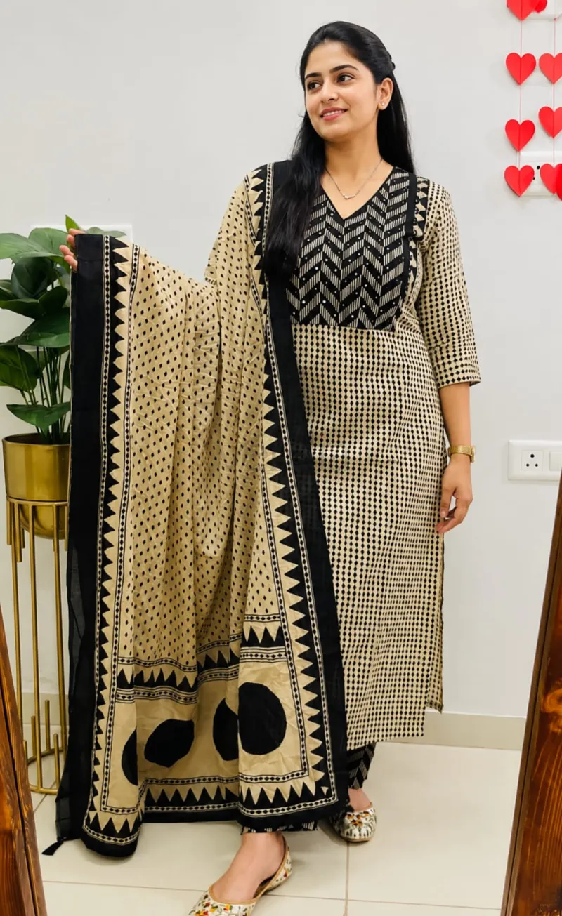 Designer Jaipuri Cotton Suit Set