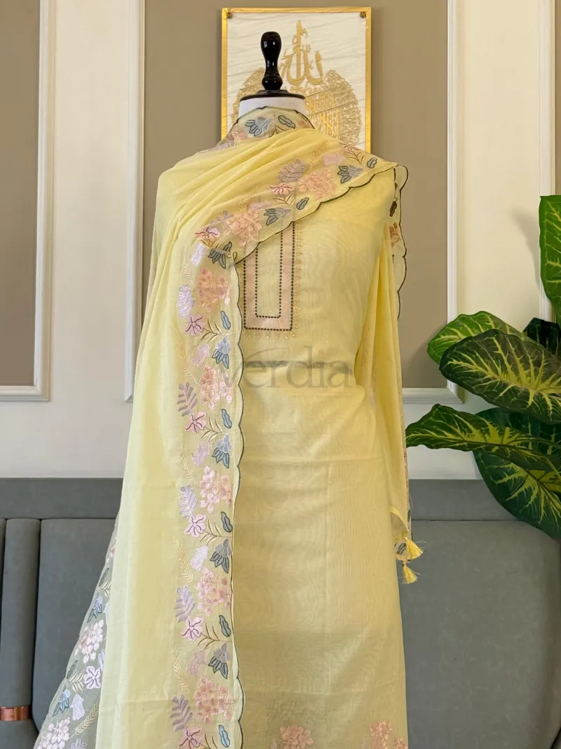 Mal Chanderi Unstitched Churidhar Material view 4