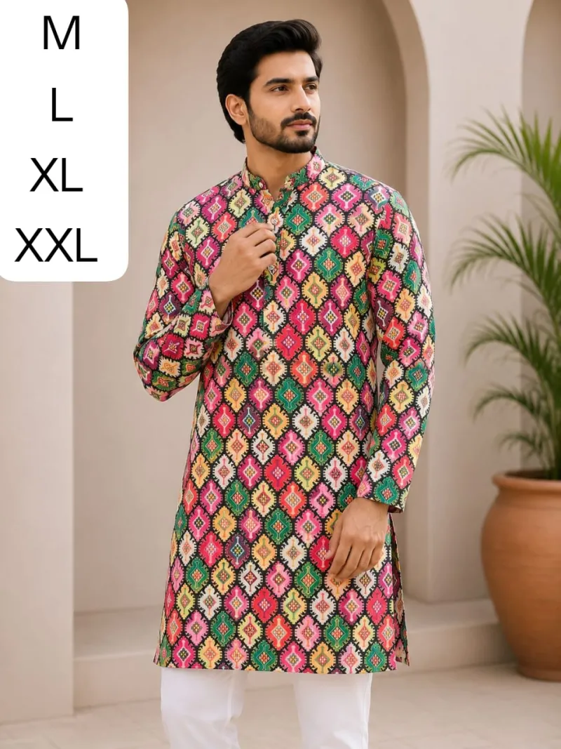 Printed Kurta collection in heavy cotton fabric view 4