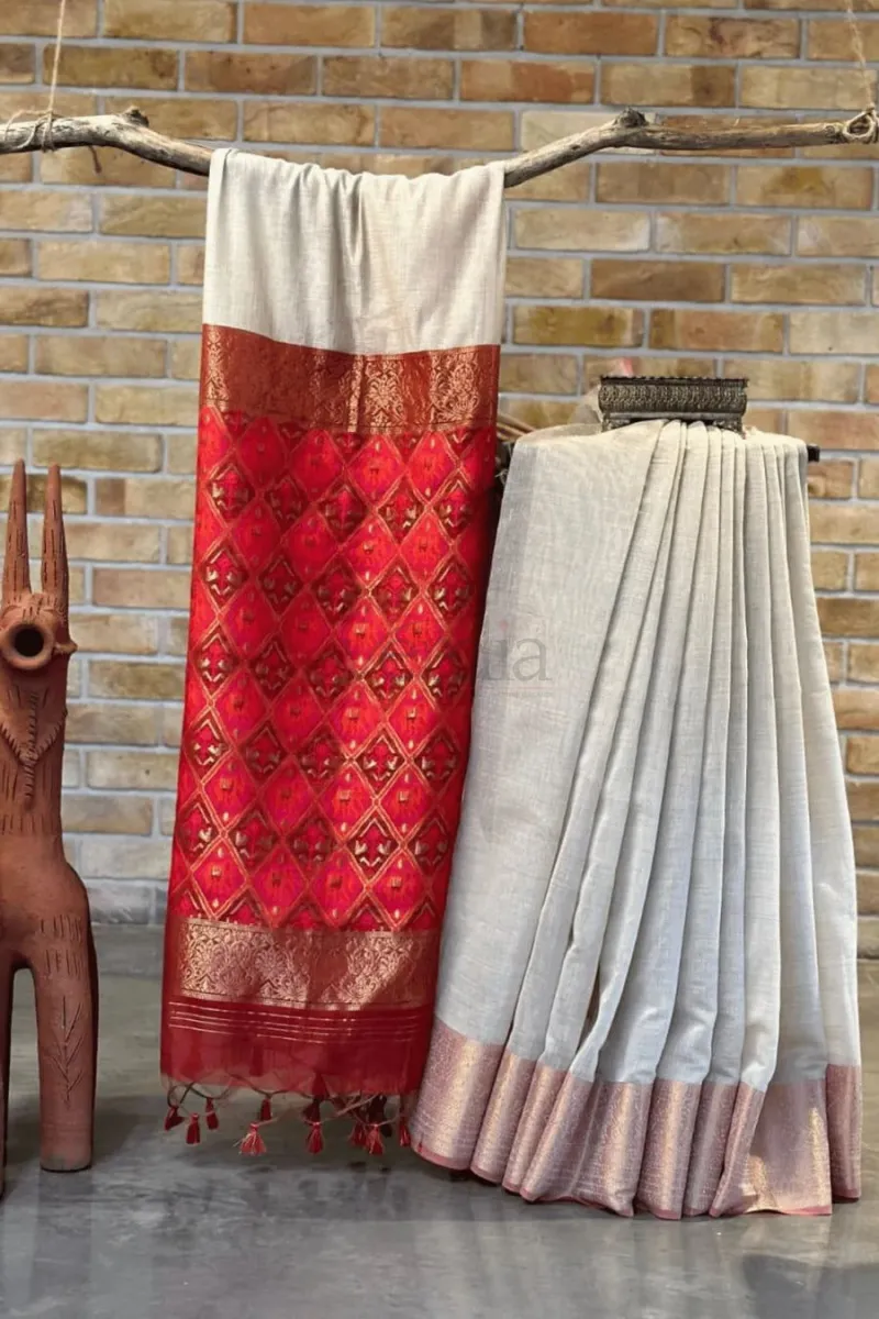 Pure Khadi Mul Cotton Saree view 12