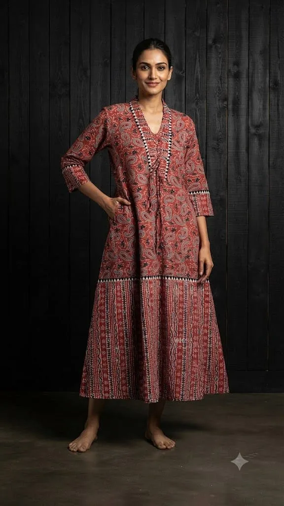 Ajarakh print cotton kurti