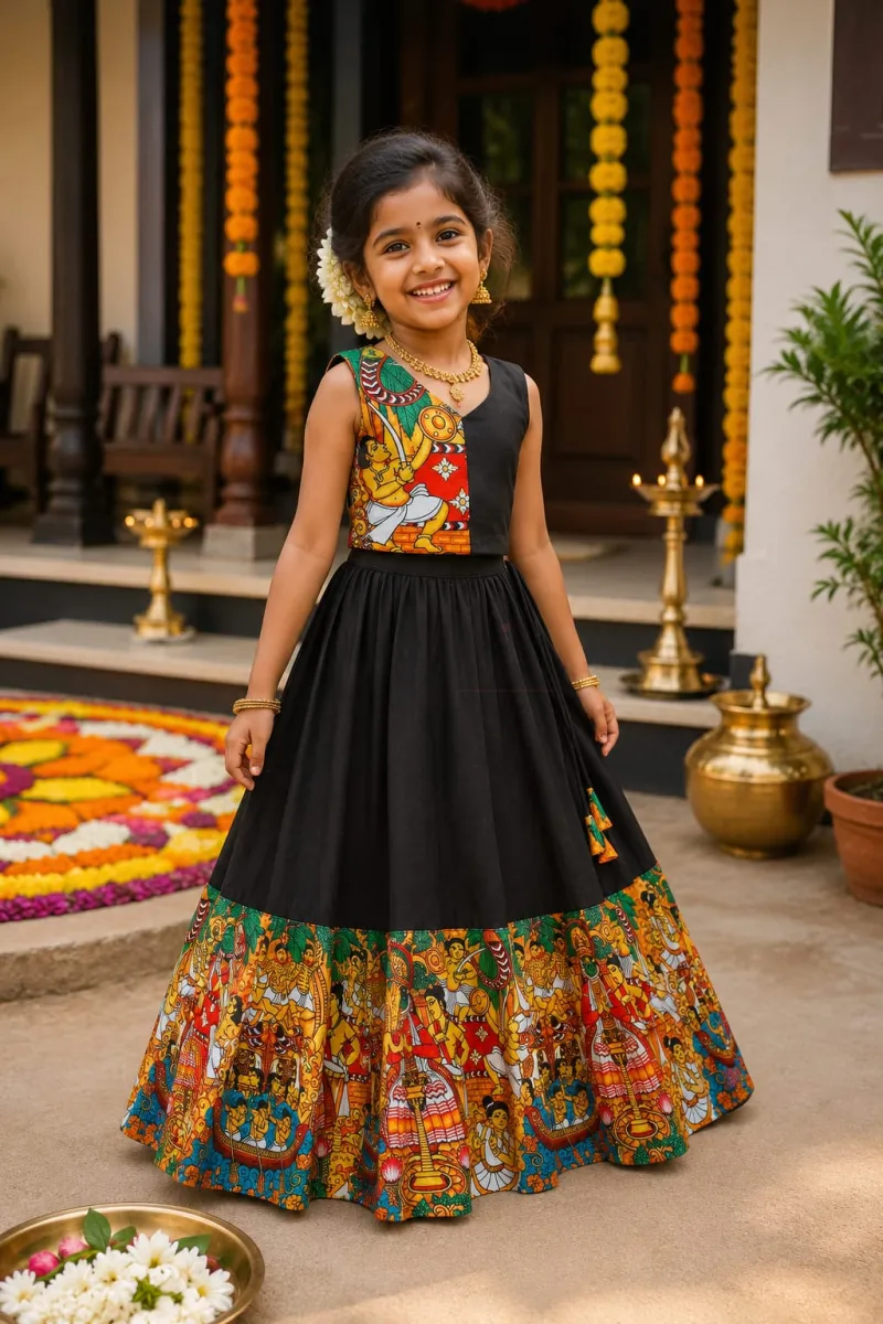 Kathakali Heritage Kids Lehenga Collection in premium silk