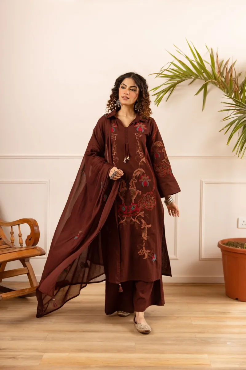 Flex cotton Kurti set with palazzo view 3