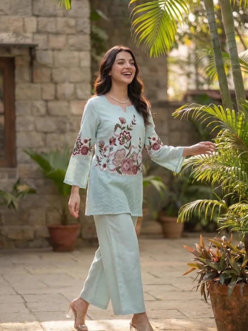 Premium Mul Chanderi 2 pc coord set view 2