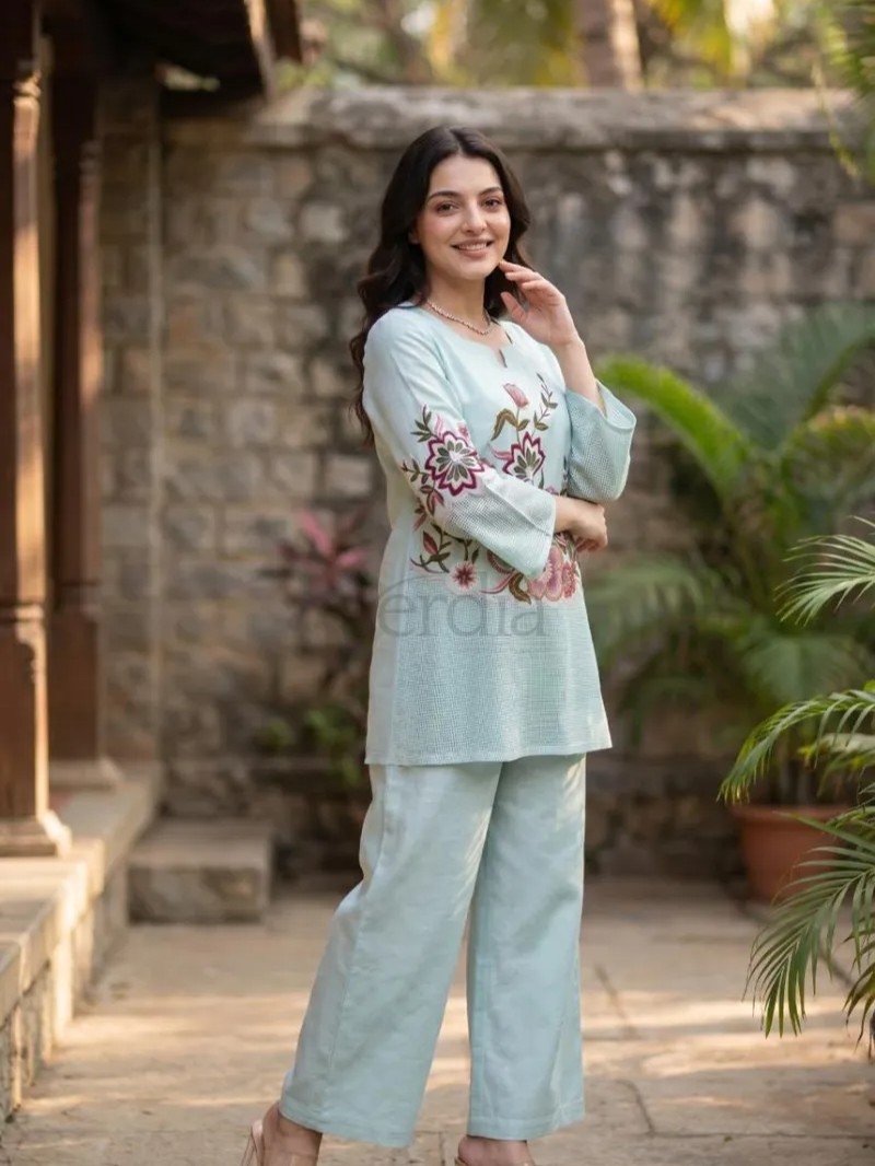 Premium Mul Chanderi 2 pc coord set view 3