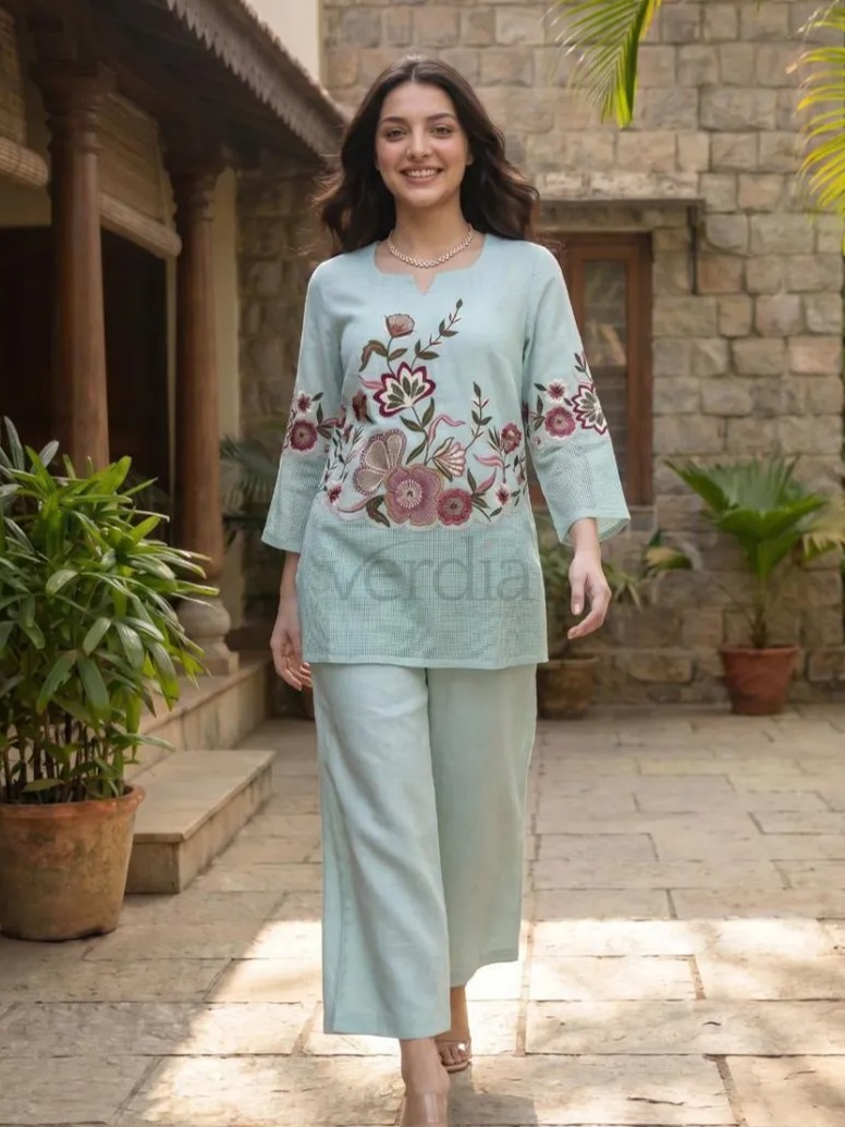 Premium Mul Chanderi 2 pc coord set view 4