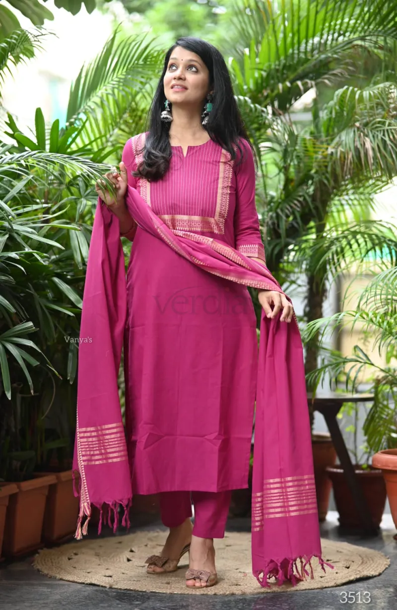 Chettinad handloom cotton kurta set view 2
