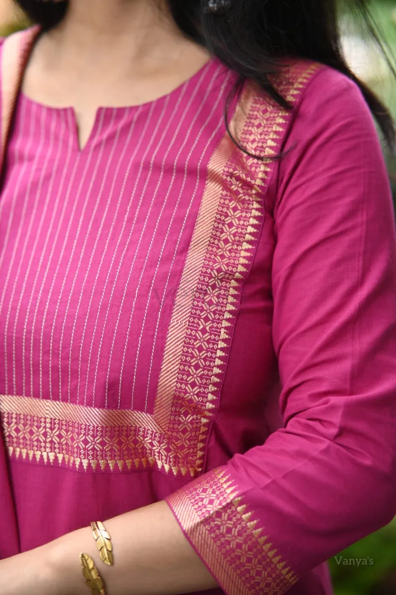 Chettinad handloom cotton kurta set view 3