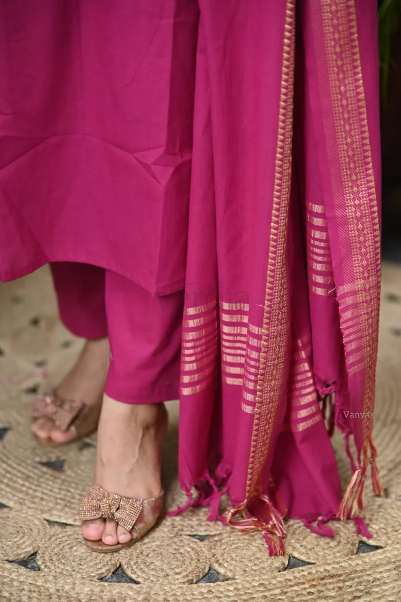Chettinad handloom cotton kurta set view 4