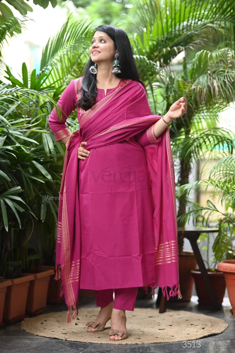 Chettinad handloom cotton kurta set view 5
