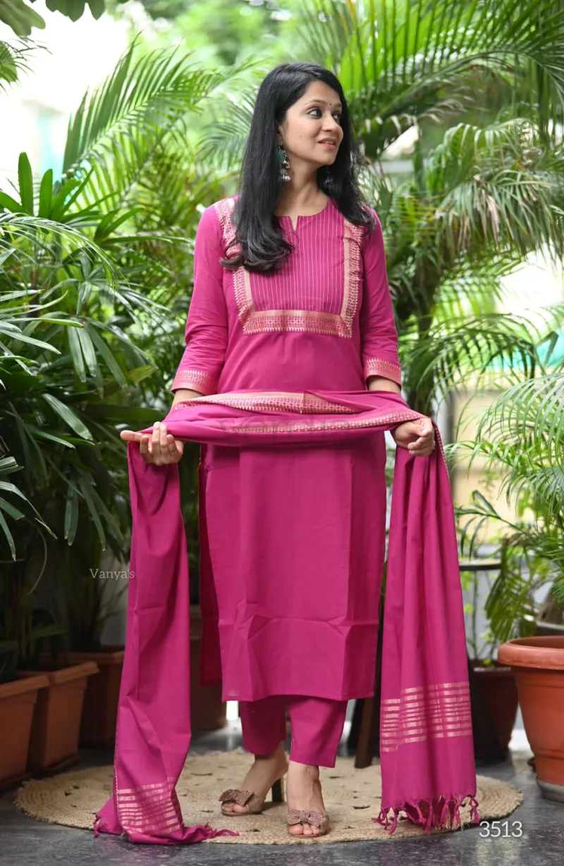 Chettinad handloom cotton kurta set view 7