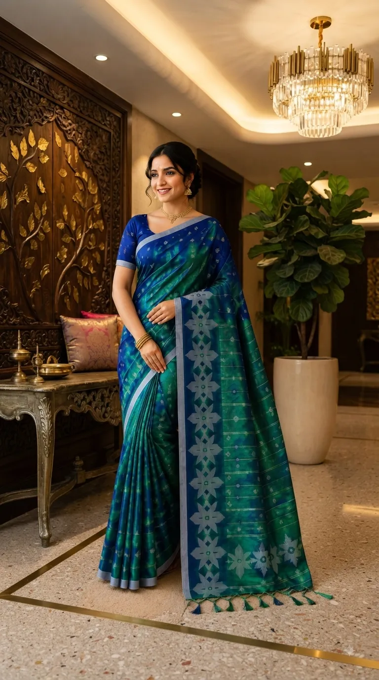 Jamdani Raga tissue soft silk saree with running blouse piece.