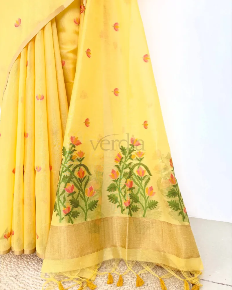 Premium Soft Muga Cotton Saree view 11
